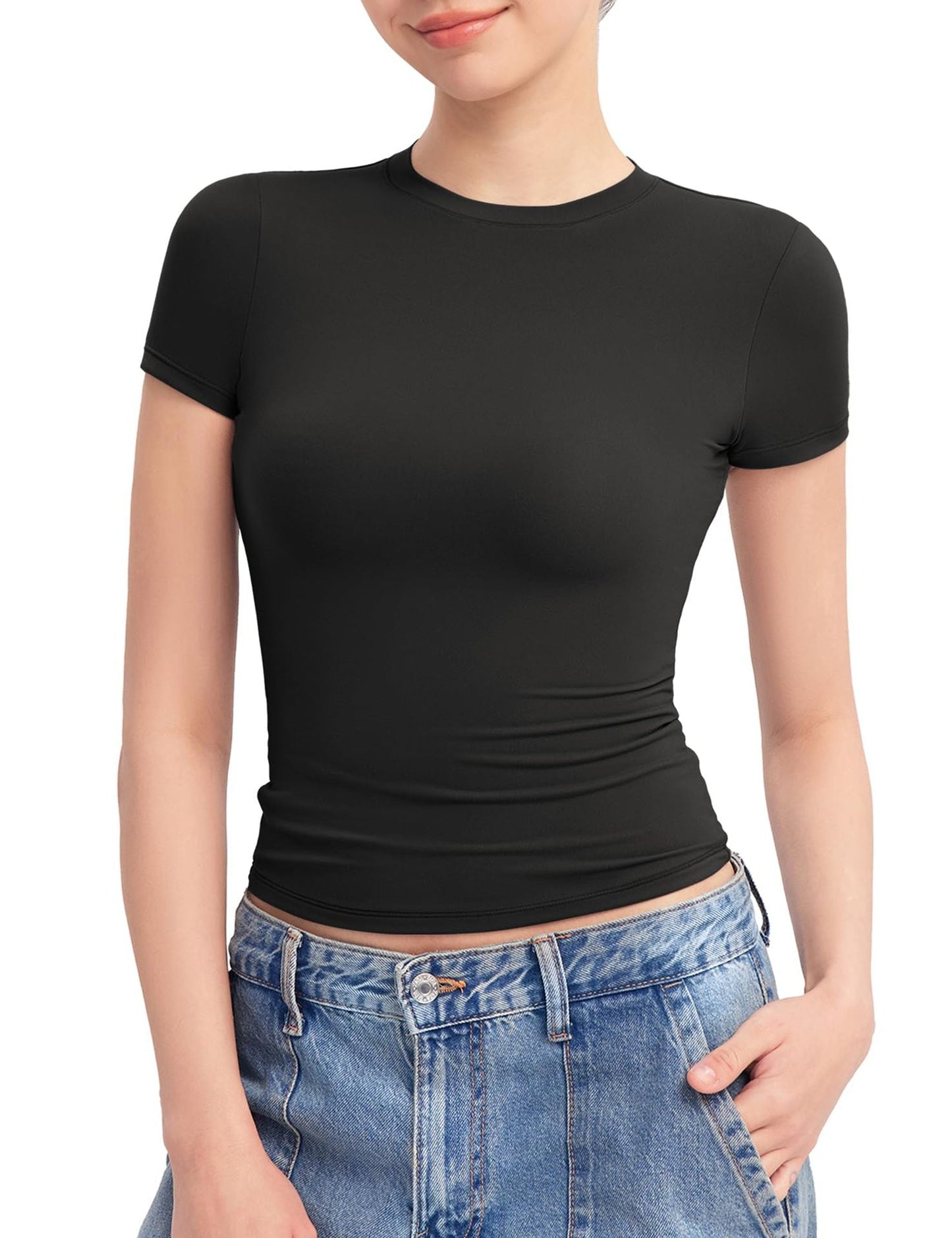 Damen Figurbetontes T-Shirt Stilzeits