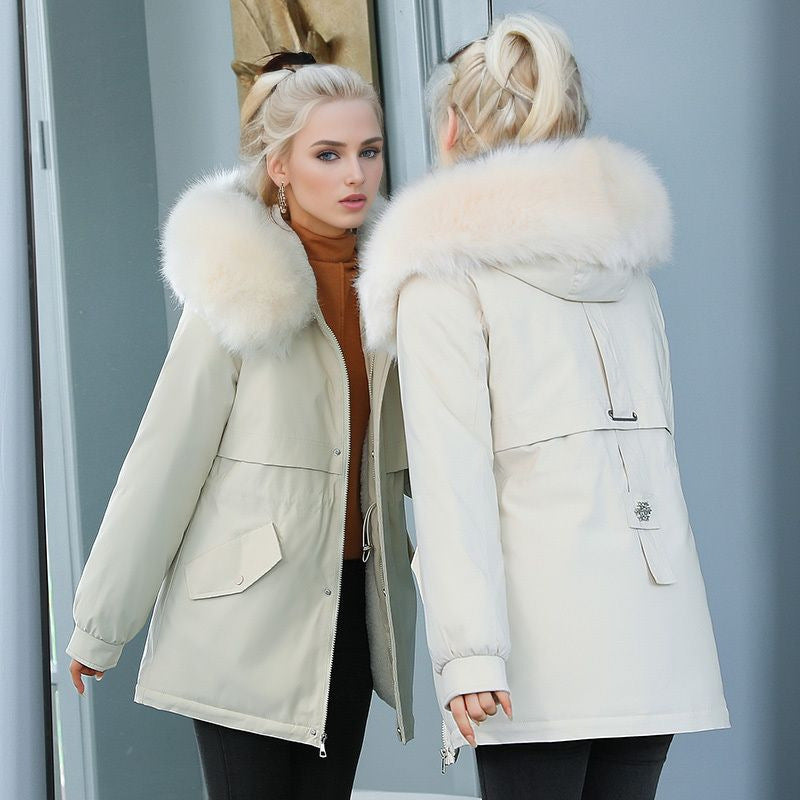 Damen isolierter Winterparka mit luxuriösem Kunstfellkragen und wärmendem Innenfutter Stilzeits