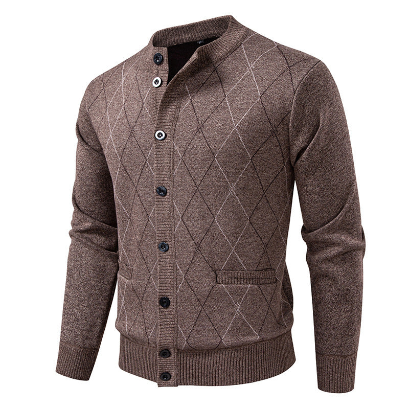 Herren Strickjacke mit modernem Rautenmuster Stilzeits