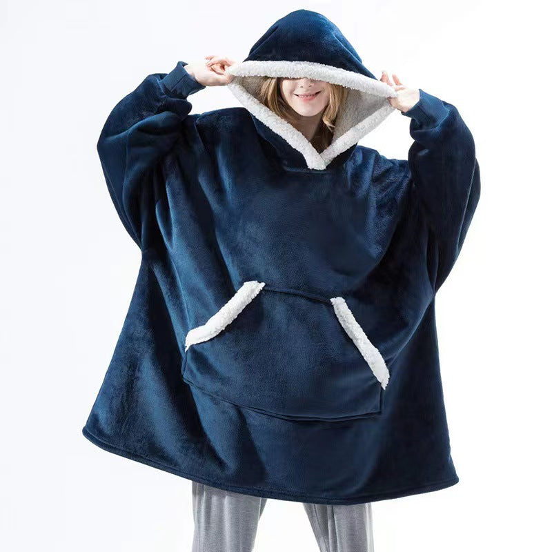 Damen Gemütlicher Hoodie-Poncho mit weichem Futter und praktischen Taschen Stilzeits