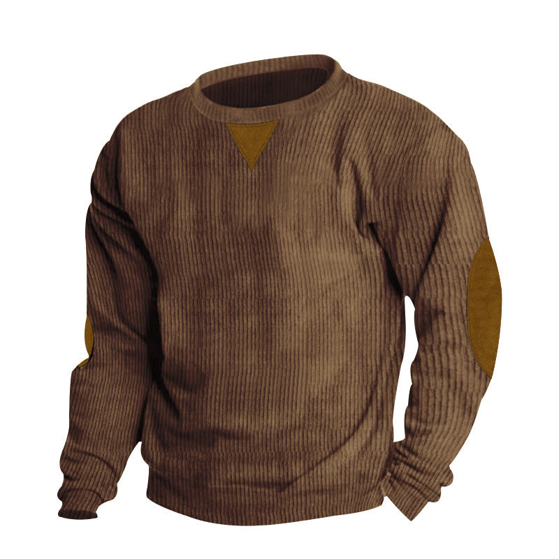 Herren bequemer Strickpullover mit eleganten Ellbogenpatches Stilzeits