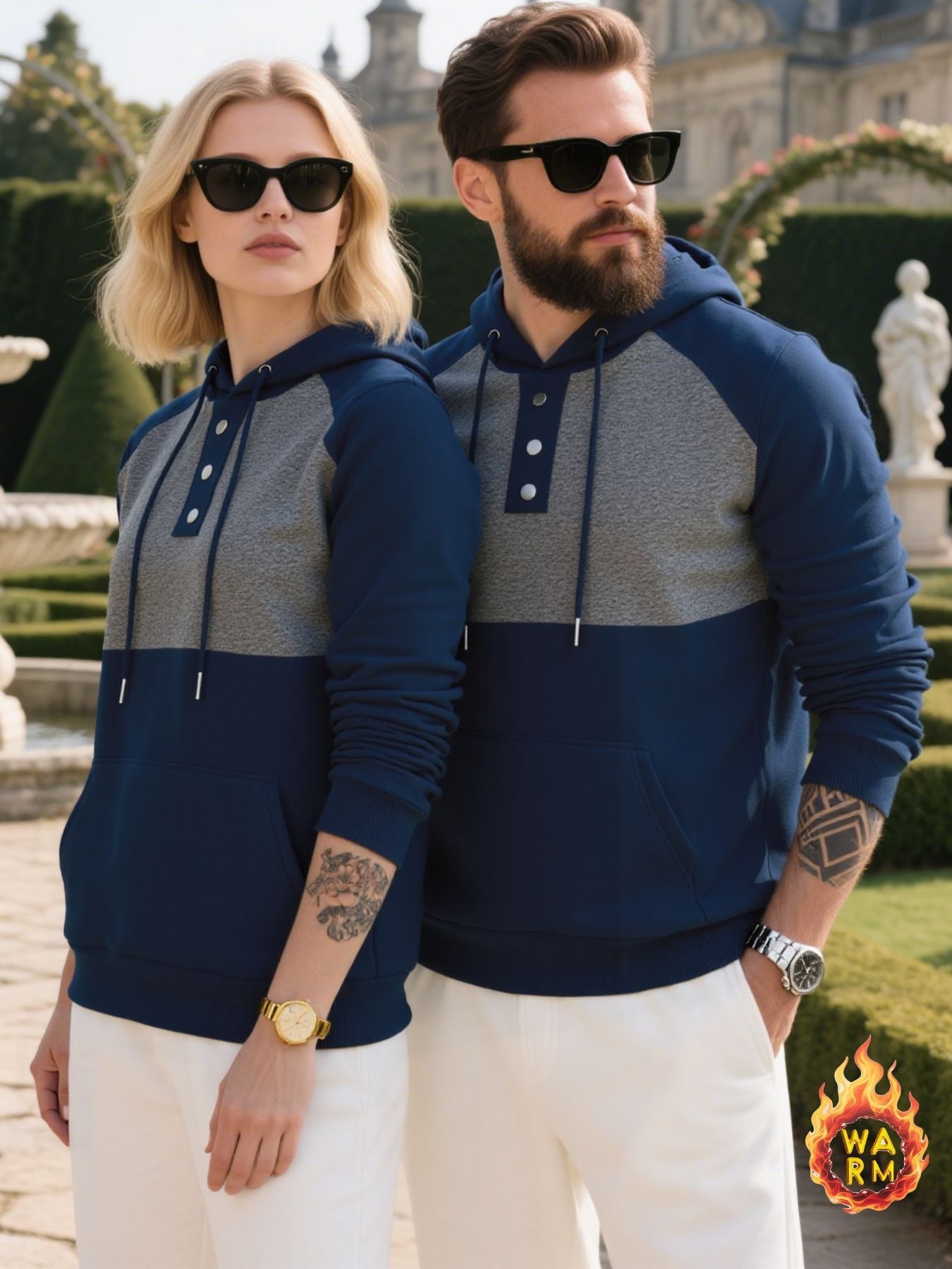 Herren Hoodie mit Knopfleiste und sportlichem Design Stilzeits