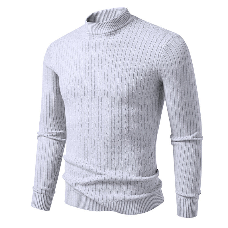 Herren Rollkragenpullover mit strukturiertem Zopfdesign Stilzeits