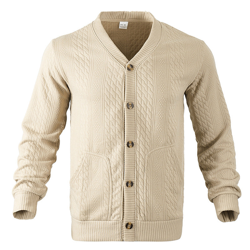 Herren Strickjacke mit hochwertigem Strukturmuster und modernen Knöpfen Stilzeits