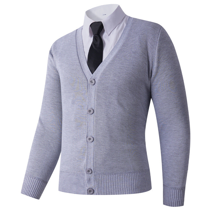 Herren Strickjacke mit V-Ausschnitt und Knopfverschluss Stilzeits