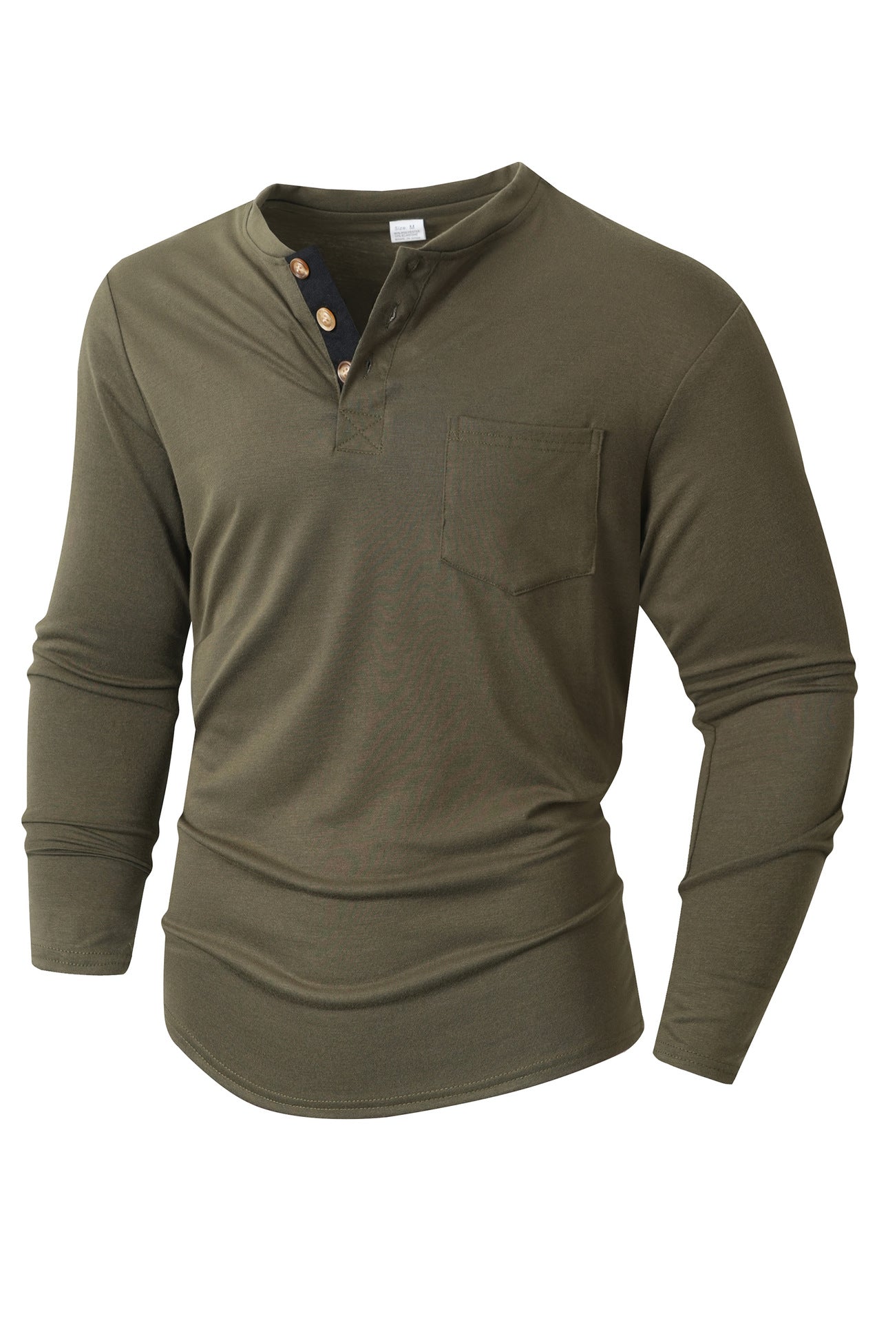 Herren langärmliges Henley-Shirt Stilzeits