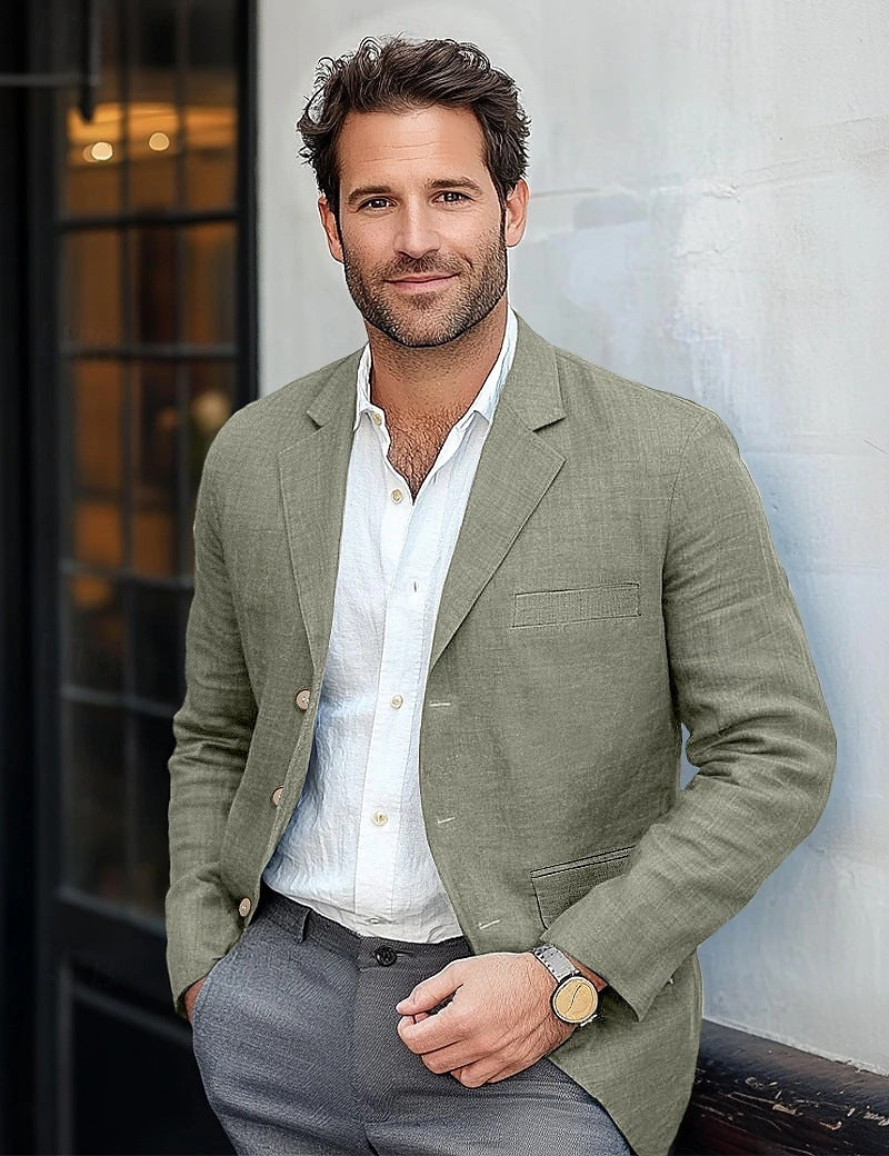 Herren lässiger Leinenblazer Stilzeits