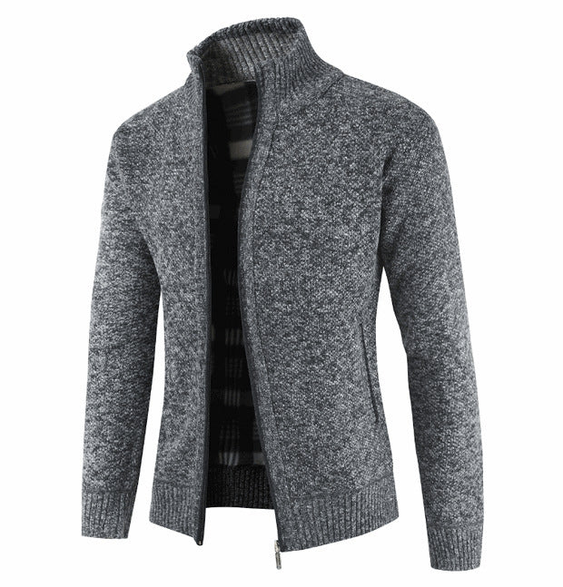 Herren Strickjacke mit hohem Kragen und seitlichen Taschen Stilzeits