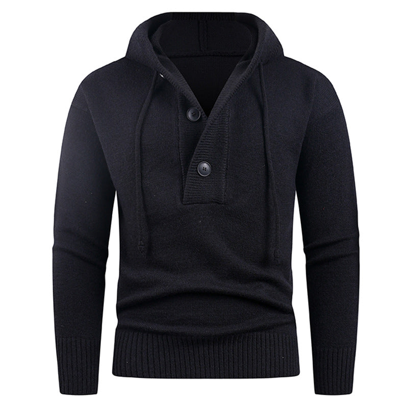 Herren modischer Kapuzenpullover mit Knopfdetail Stilzeits