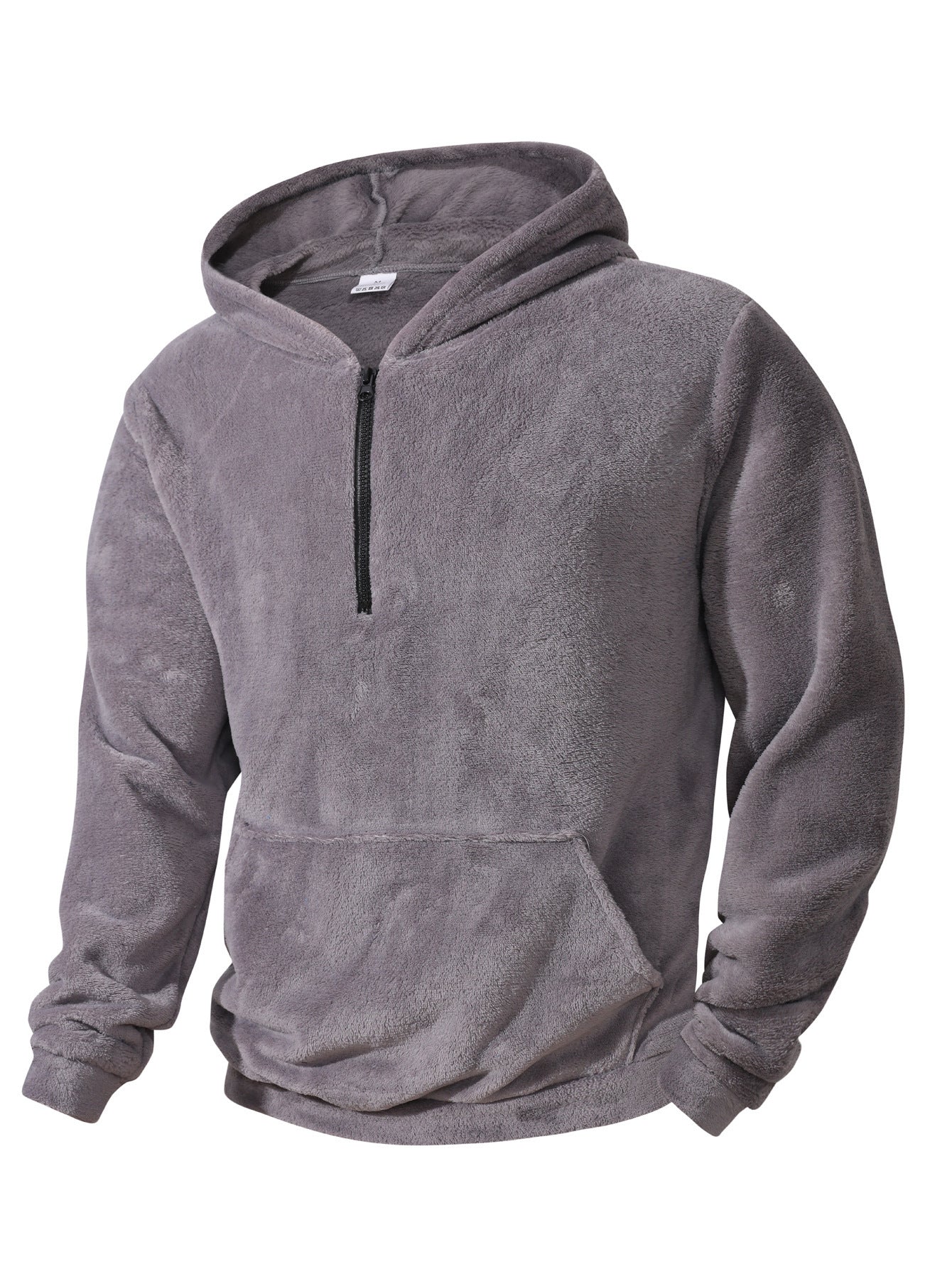 Herren Fleece-Hoodie mit innovativem halblangem Reißverschluss Stilzeits