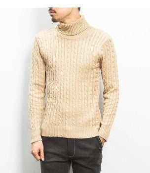 Herren modischer Rollkragenpullover mit strukturierter Strickoptik Stilzeits