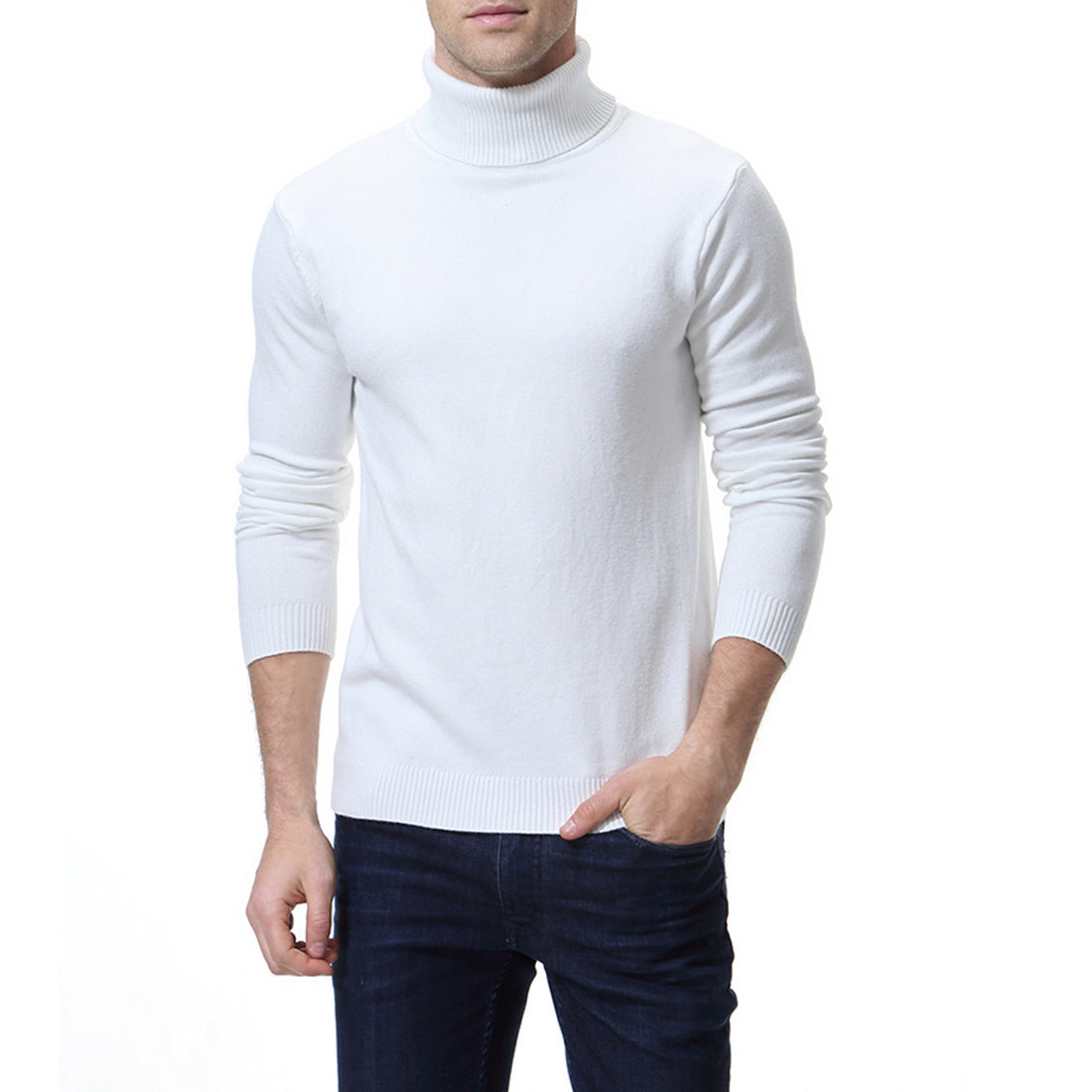 Herren Rollkragenpullover aus feiner Baumwolle Stilzeits