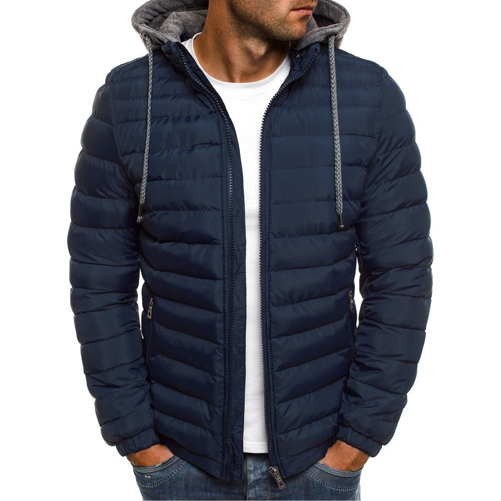 Herren gesteppte Übergangsjacke mit Kapuze und sportlichem Design Stilzeits