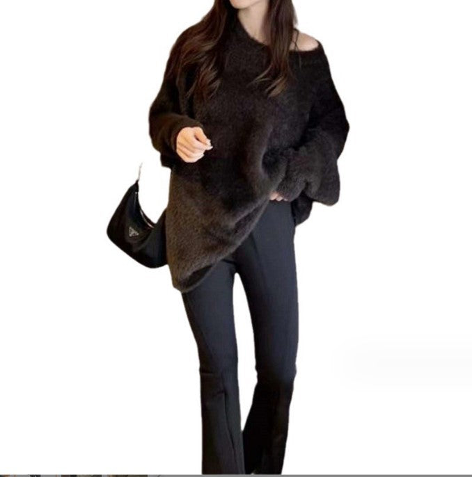 Damen weicher Strickpullover im lässigen Oversized-Stil Stilzeits