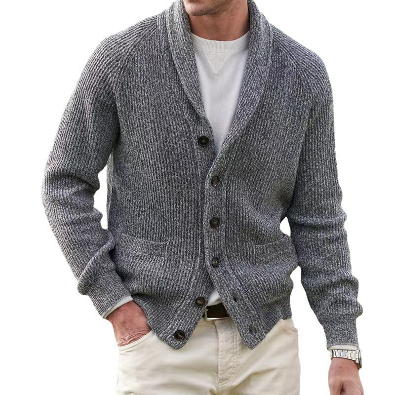 Herren Strickjacke mit trendigem Grobstrickmuster und praktischen Taschen Stilzeits