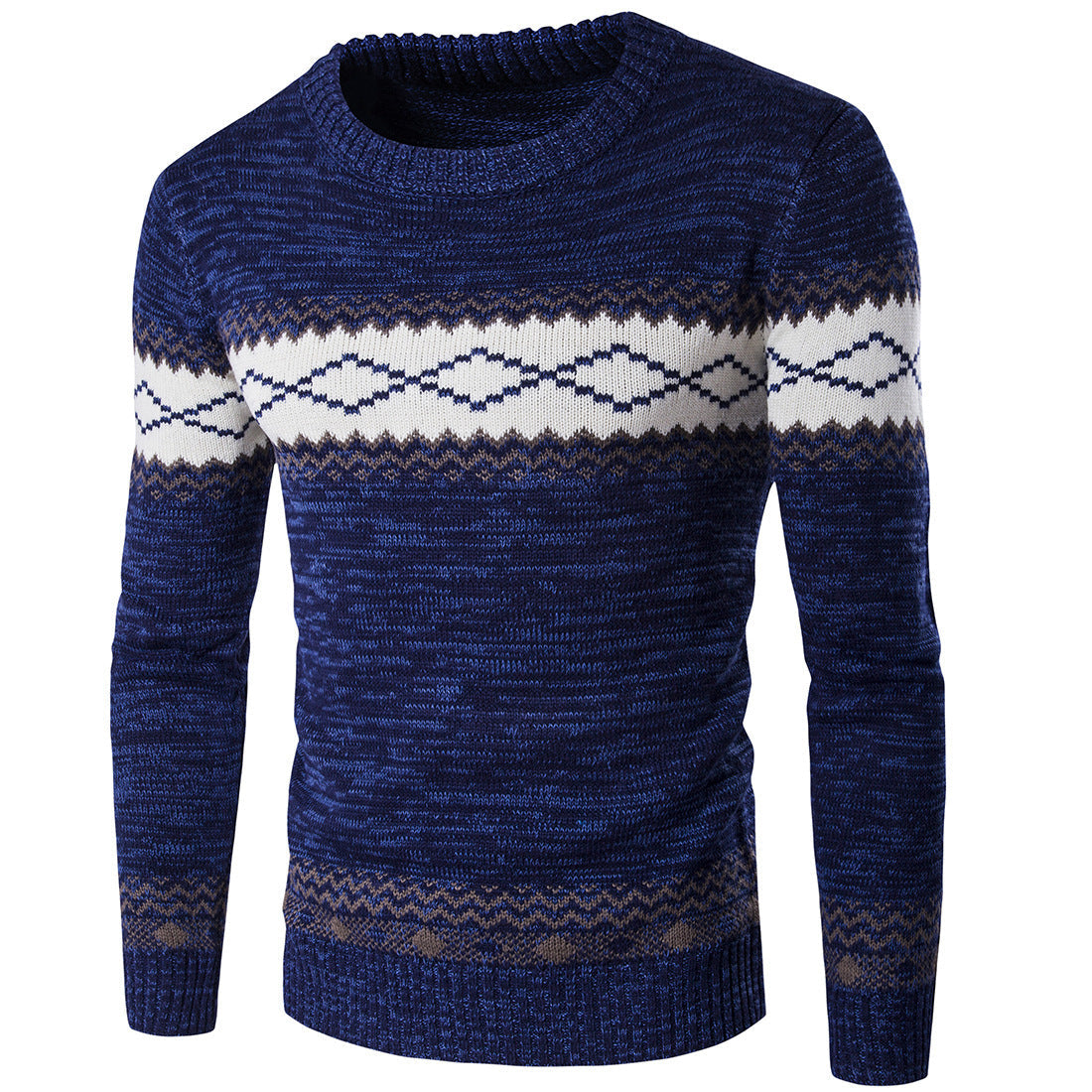 Herren modischer Strickpullover mit grafischem Muster Stilzeits