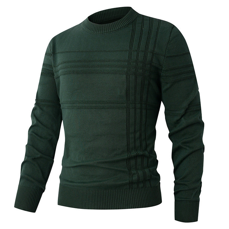 Herren Pullover mit strukturiertem Muster und Rundhalsausschnitt Stilzeits