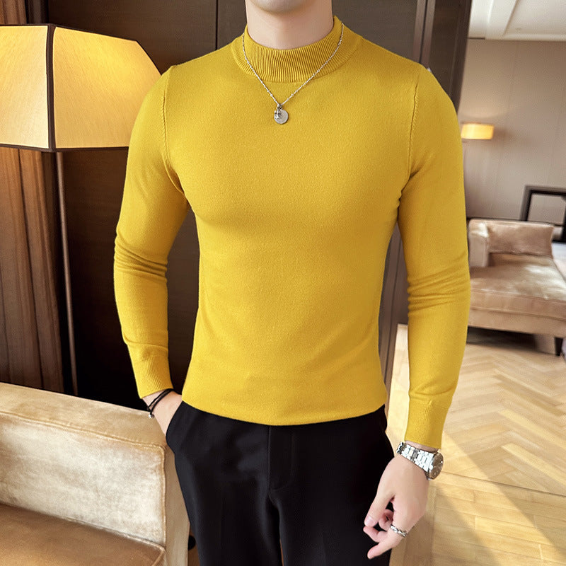 Herren modischer Pullover mit hohem Kragen und eleganter Passform Stilzeits
