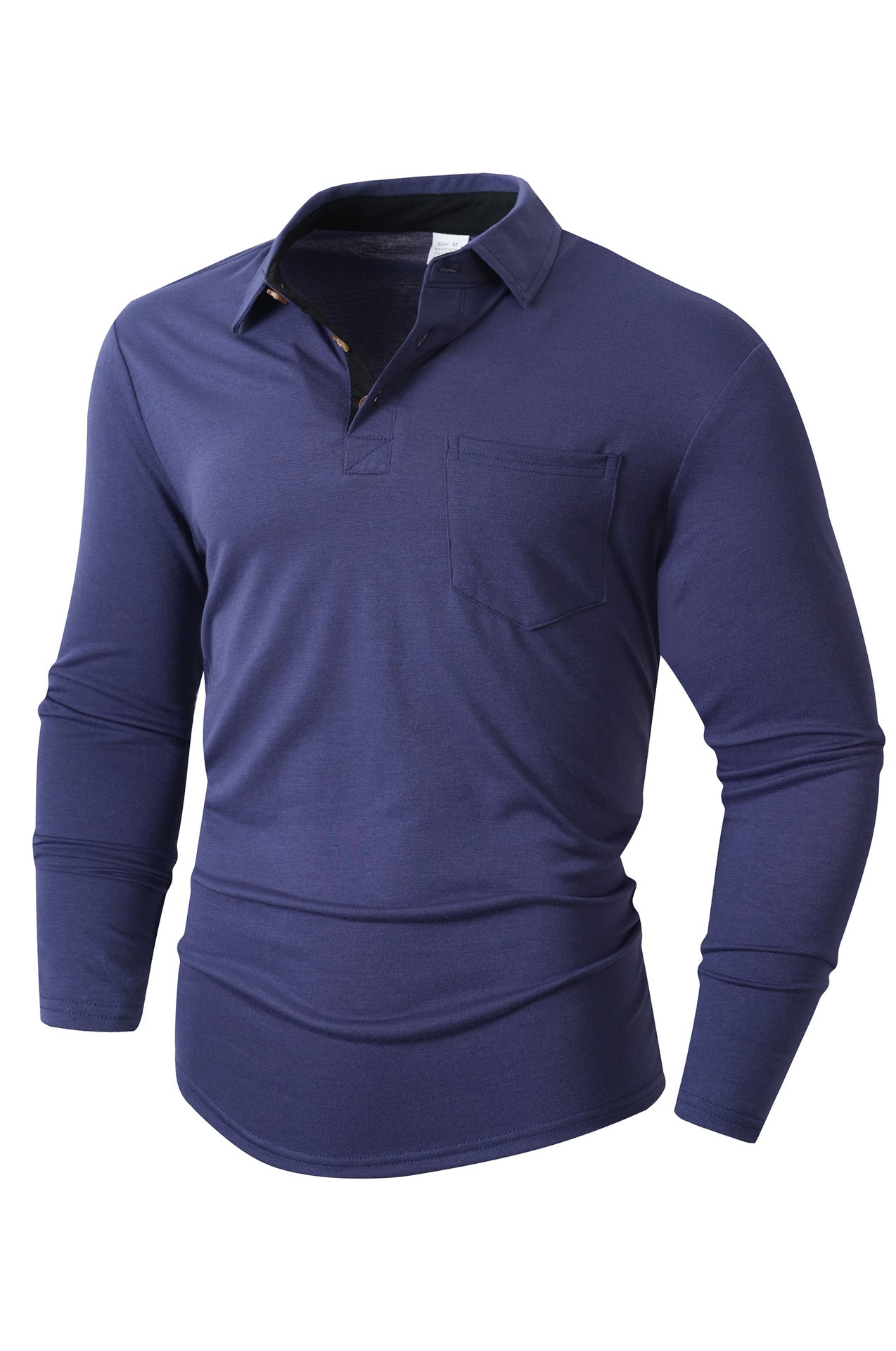 Herren elegantes Langarm Poloshirt mit modernem Kragen und leichtem Stretch Stilzeits
