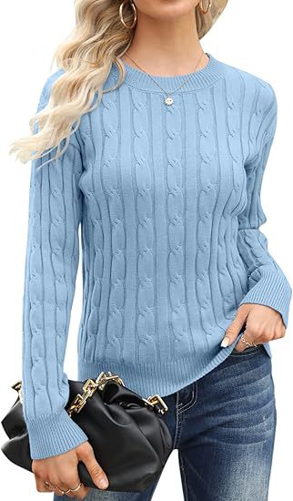 Damen klassischer Strickpullover mit Zopfdesign Stilzeits