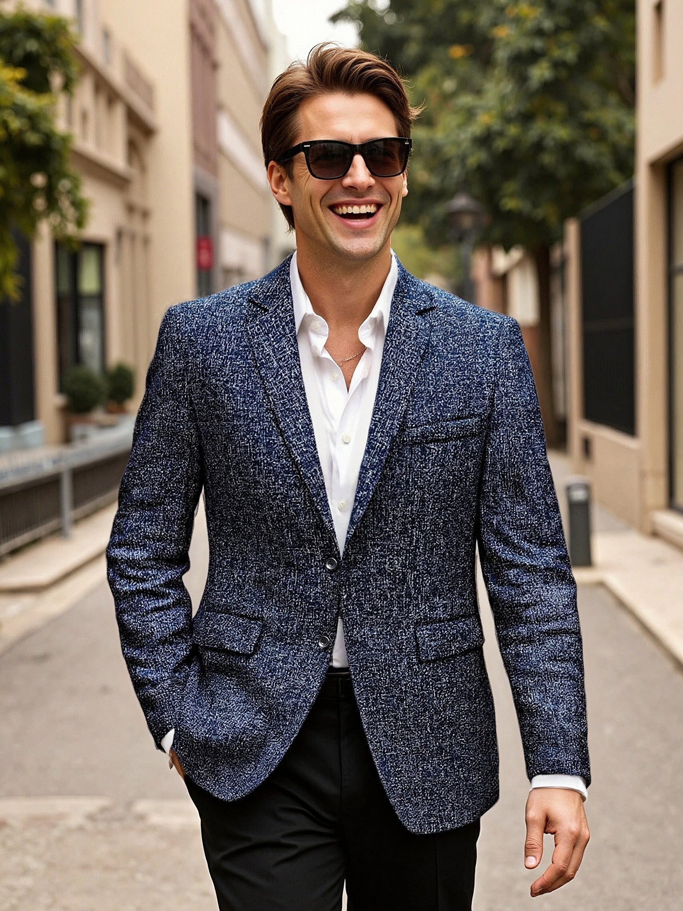 Herren eleganter Blazer aus Wolle Stilzeits