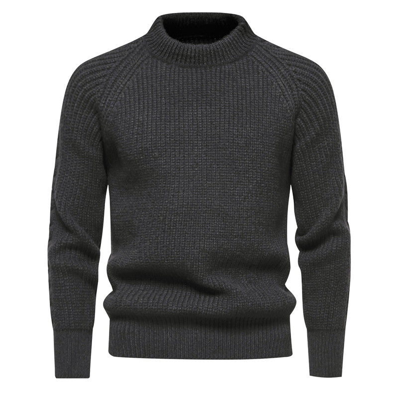 Herren Grobstrickpullover mit hohem Kragen und zeitlosem Design Stilzeits