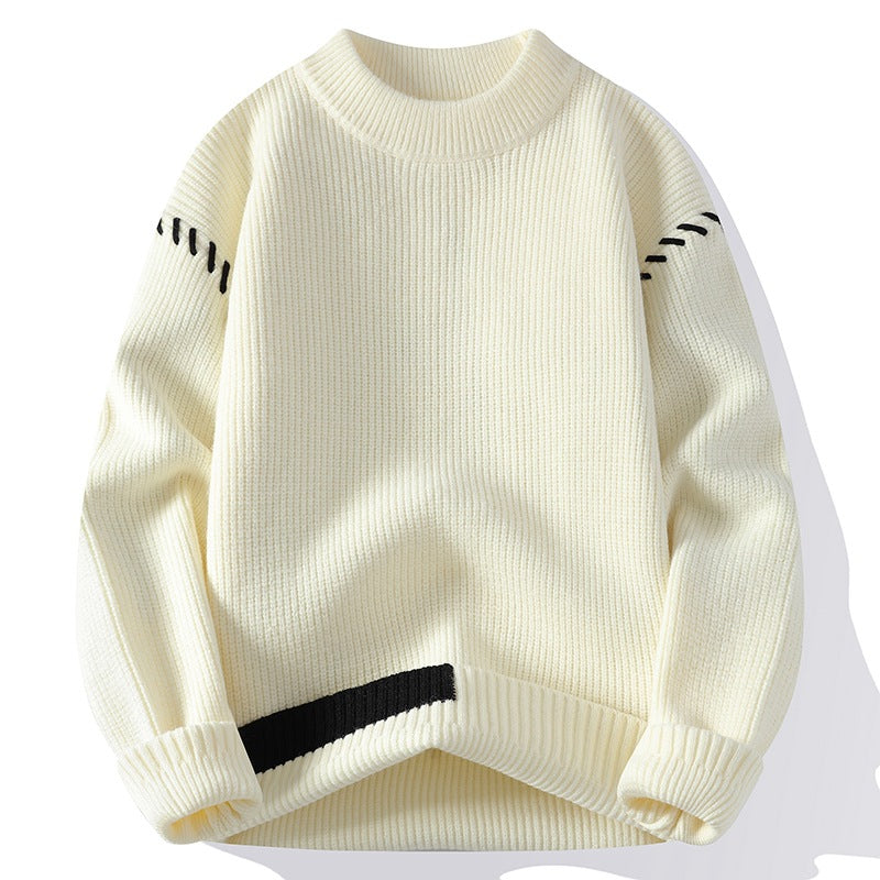 Damen Grober Strickpullover mit innovativem Design und dekorativen Details Stilzeits