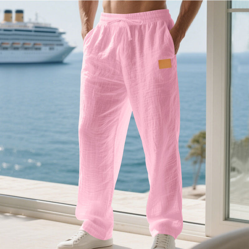 Herren Bequeme und luftige Sommerhose aus leichtem Leinenmaterial Stilzeits