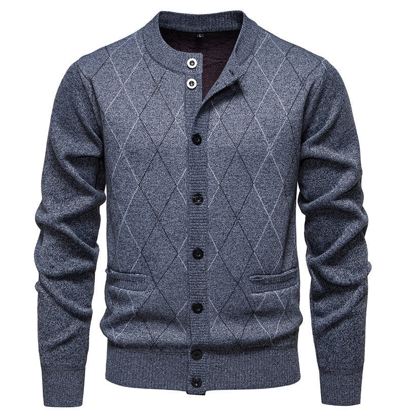 Herren stylische Strickjacke mit diamantförmigem Muster Stilzeits