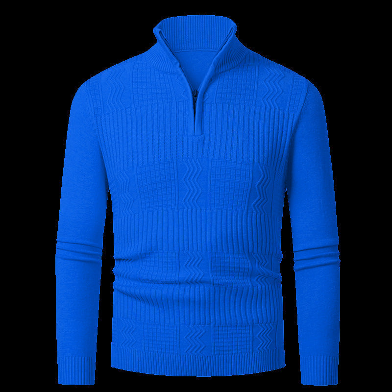 Herren Strickpullover mit modernem Reißverschluss und strukturierter Oberfläche Stilzeits