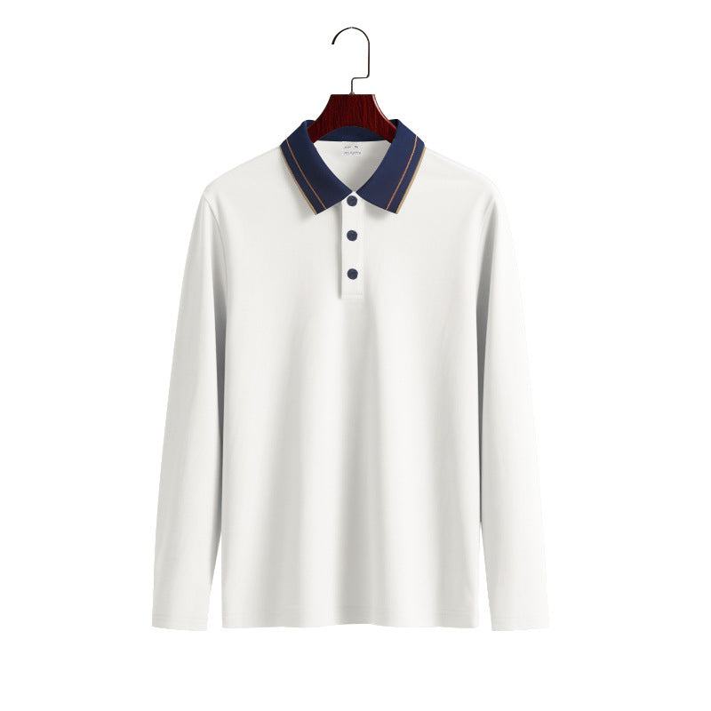 Herren Langarm-Poloshirt aus weichem Baumwollmix mit strukturiertem Kragen Stilzeits