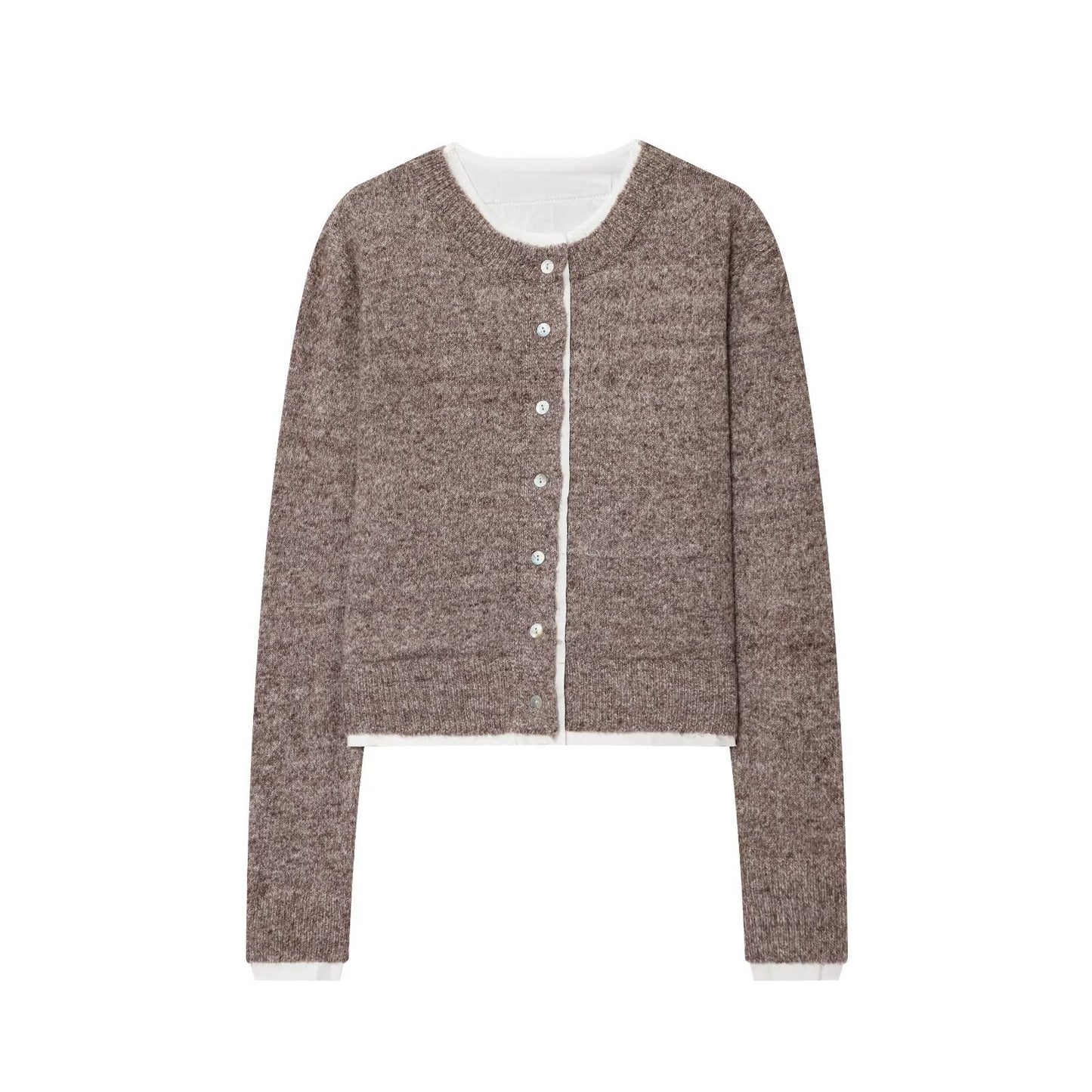 Damen Kurze Strickjacke mit Knopfdetails Stilzeits