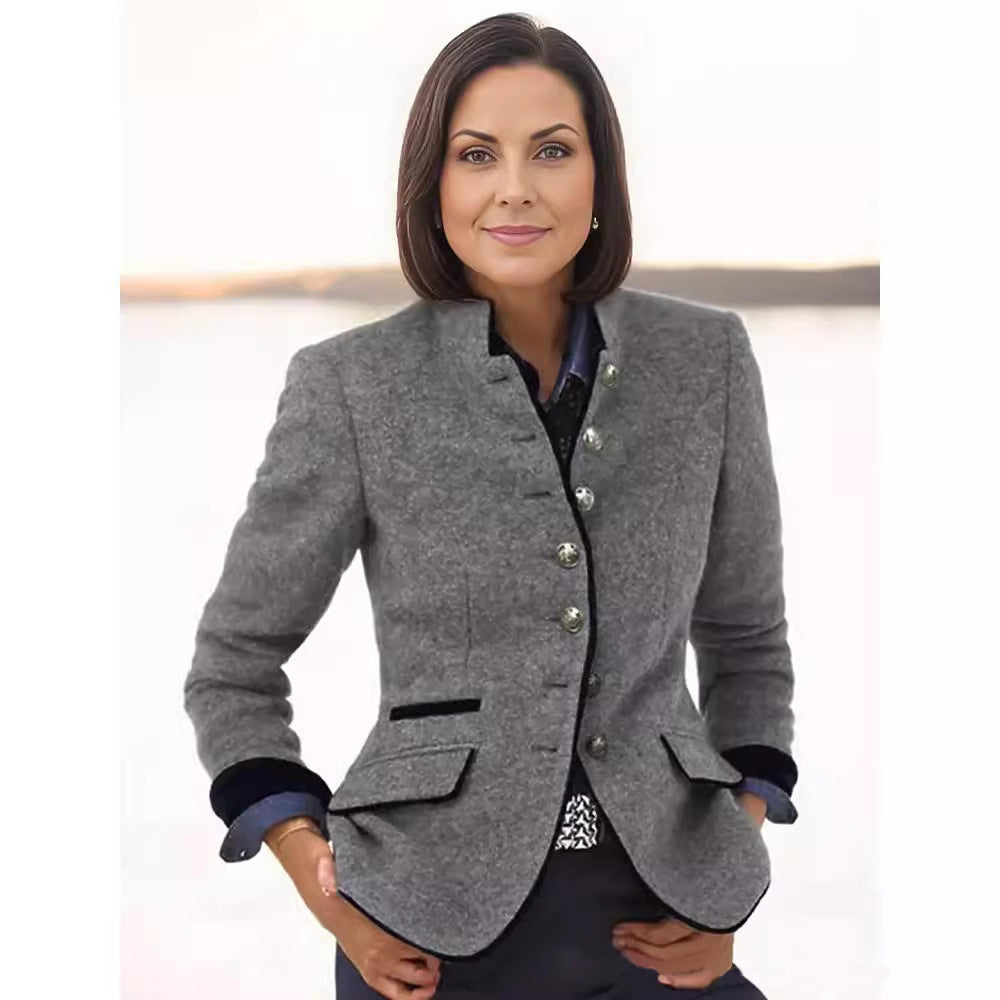 Damen Hochwertiger und eleganter Blazer mit Knopfdetails Stilzeits