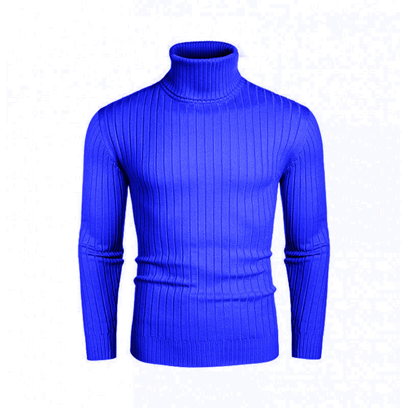 Herren eleganter Rollkragenpullover aus feinem Rippenstrick Stilzeits