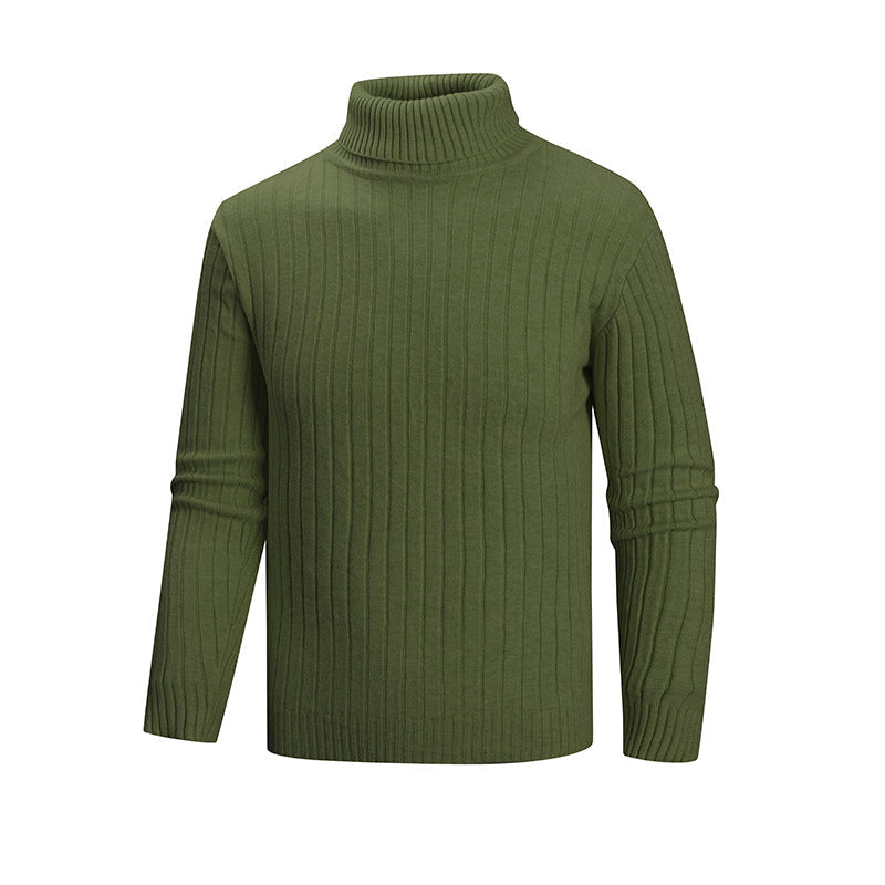 Herren eleganter Pullover mit hohem Kragen und feiner Rippenstruktur Stilzeits