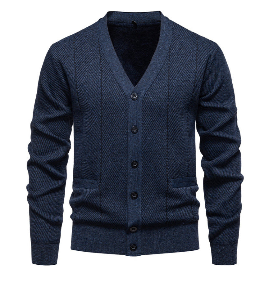 Herren modische Strickjacke mit einzigartigem Rautenmuster Stilzeits