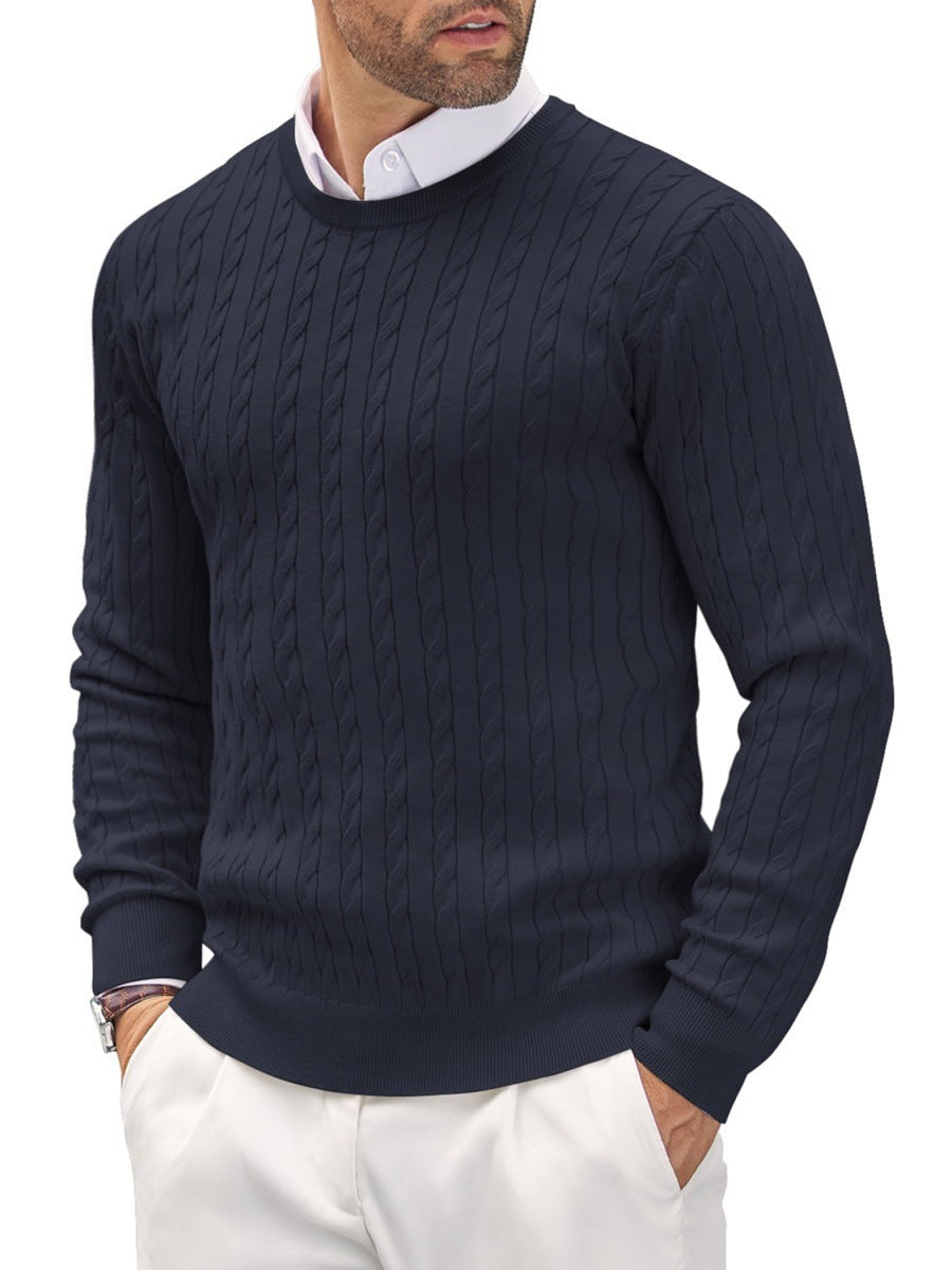 Herren Strickpullover mit strukturiertem Zopfmuster Stilzeits