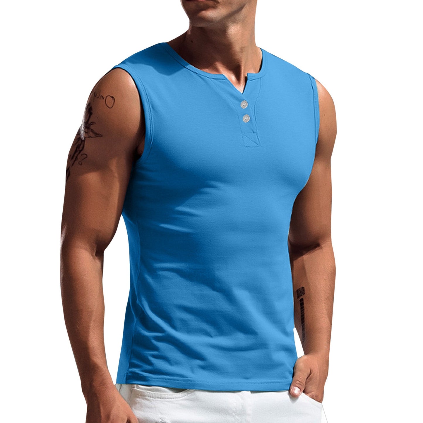 Herren Tanktop mit ausgewogenem Schnitt und praktischen Druckknöpfen Stilzeits