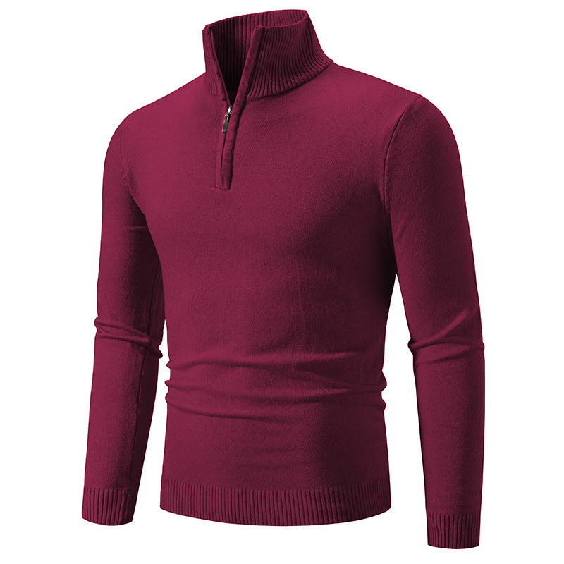 Herren Strickpullover mit modernem Stehkragen und praktischem Zipper Stilzeits