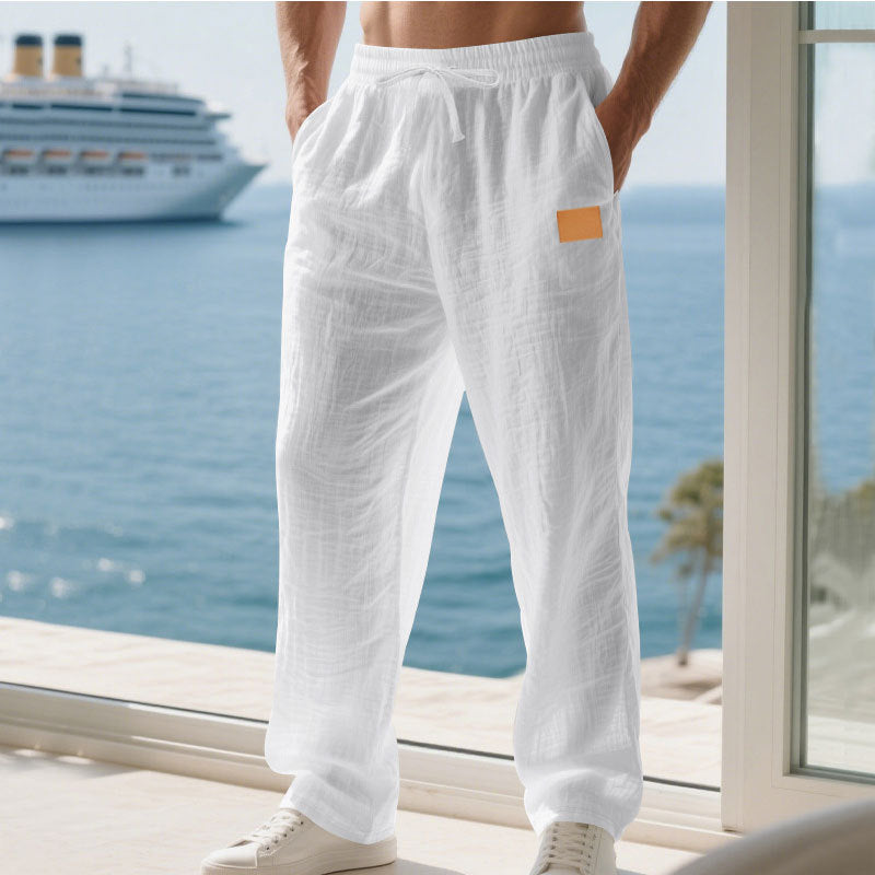 Herren Bequeme und luftige Sommerhose aus leichtem Leinenmaterial Stilzeits