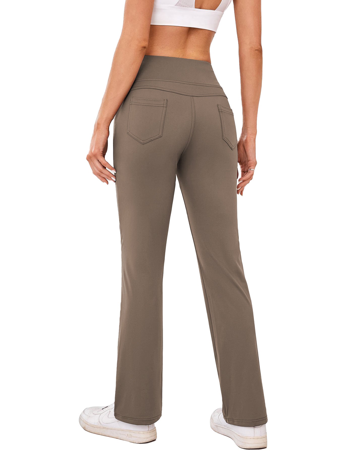 Damen bequeme Sportleggins mit hohem Bund und praktischen Taschen Stilzeits