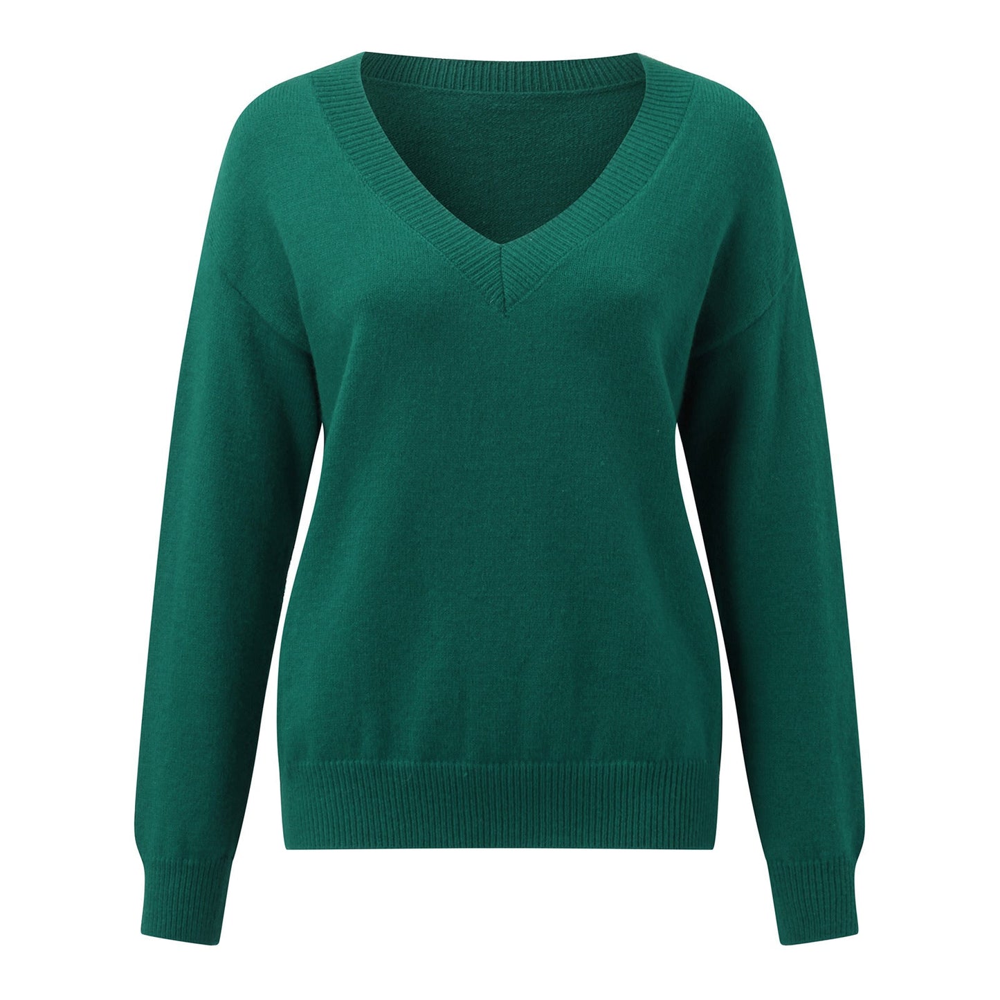 Damen eleganter V-Ausschnitt Pullover Stilzeits