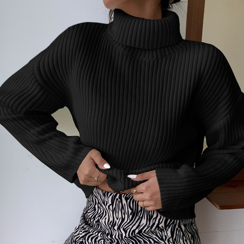 Damen Hochwertiger Rollkragenpullover mit strukturiertem Rippstrick Stilzeits