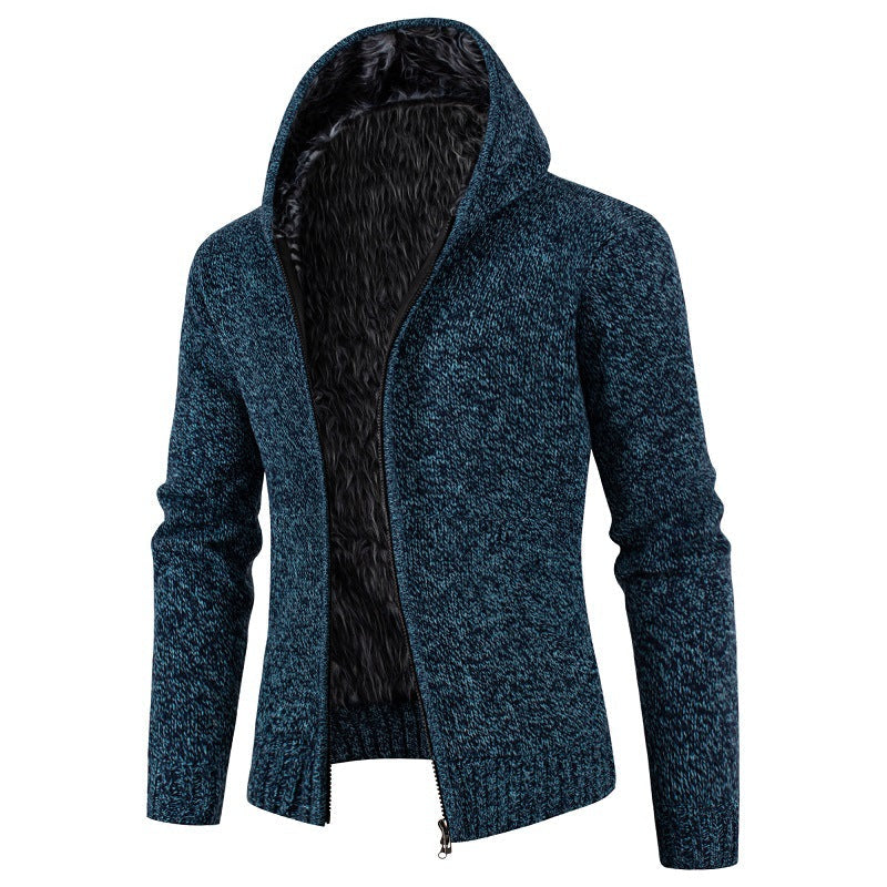 Herren Strickjacke mit Kapuze und weichem Innenfutter Stilzeits