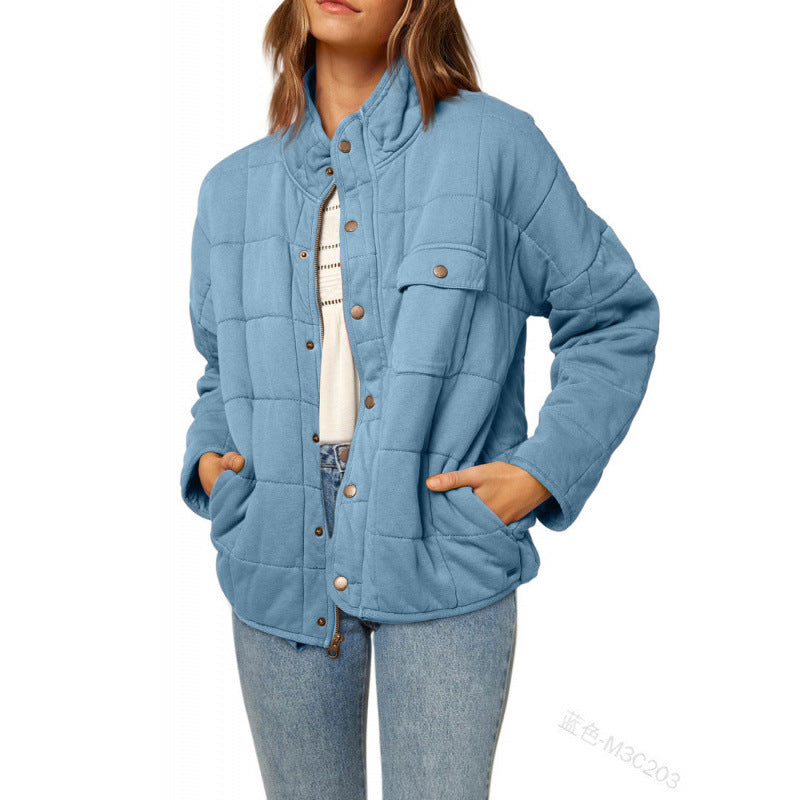 Damen Steppjacke mit dekorativem Knopf Stilzeits