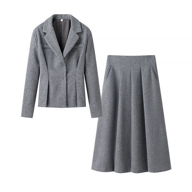 Damen Blazer und Midi-Rock Set Stilzeits