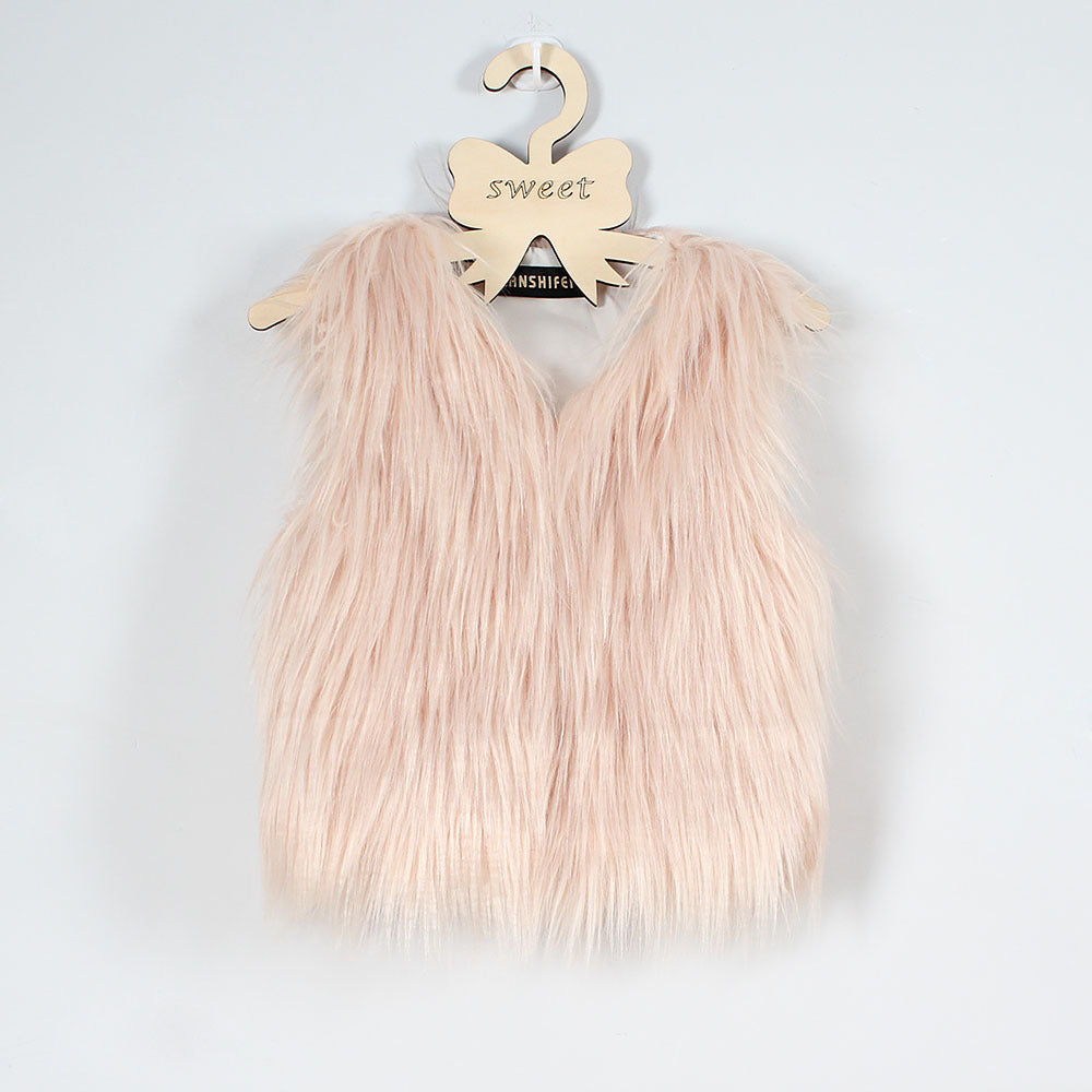Damen Flauschige Kunstfell-Weste mit hohem Kragen Stilzeits