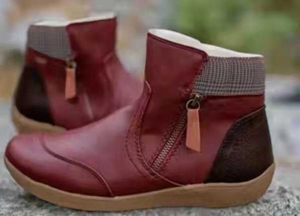 Damen modische Stiefeletten mit seitlichem Reißverschluss und komfortabler Sohle Stilzeits