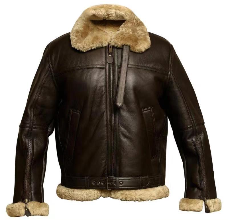 Herren Lammlederjacke mit weichem Teddyfutter Stilzeits