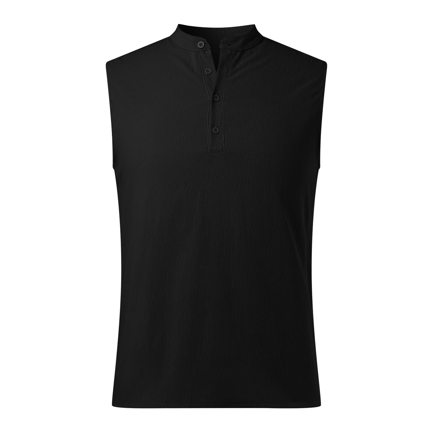 Herren Ärmelloses Henley-Shirt aus atmungsaktivem und leichtem Material Stilzeits